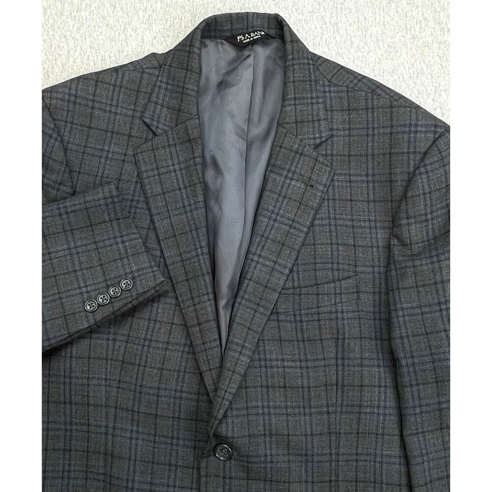 Jos A Bank Blazer Mens 42R Plaid 100% Wool Lapel 2-Button Signature
